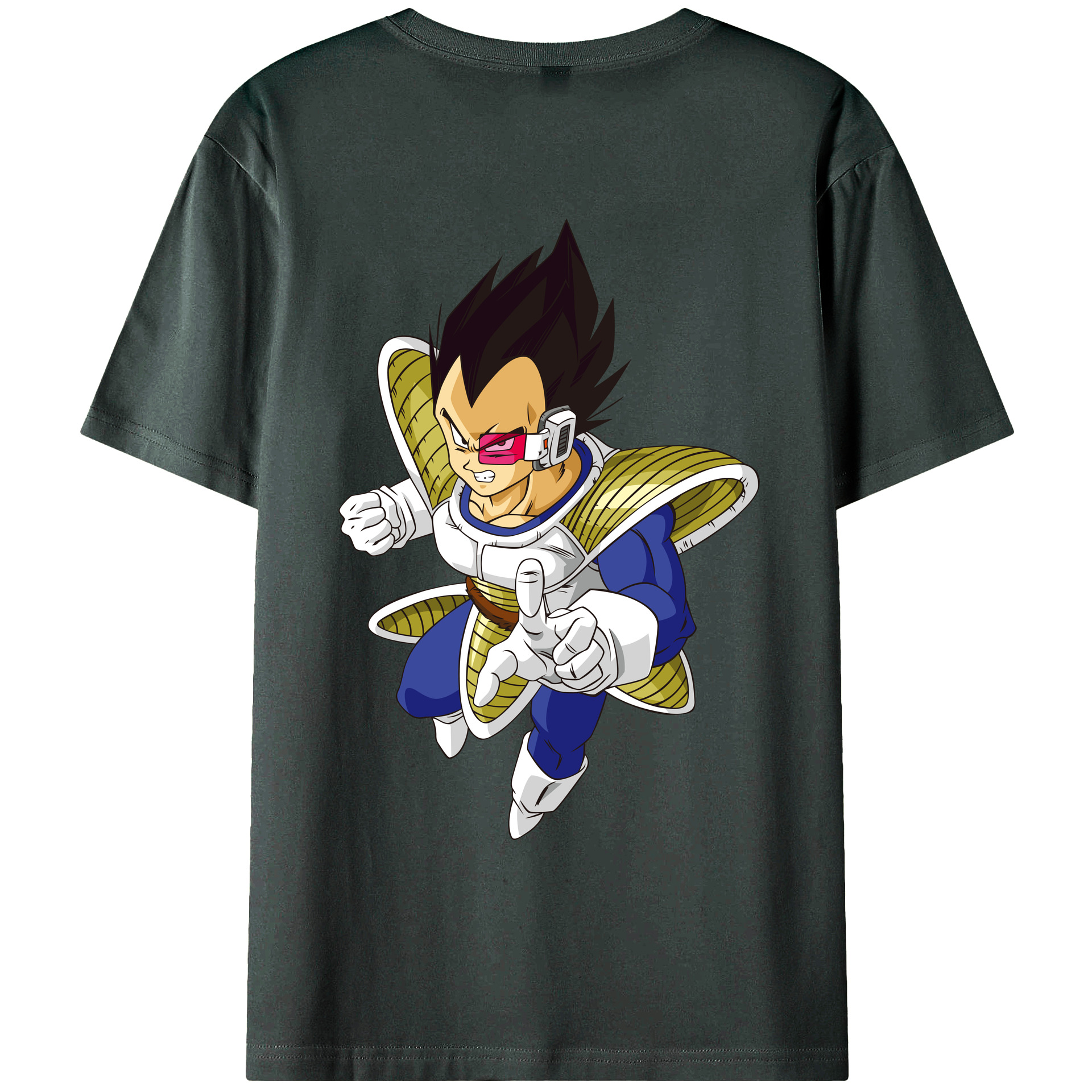 （画像用） ドラゴンボール ベジータ四世（Bejīta Yonsei）DRAGON BALL Vegeta IV 綿100％ メンズ半袖Tシャツ（バックプリント） 通気性